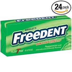 Freedent Peppermint Gum, 15-Stick Plen-T-Paks (Pack of 24) by Freedent