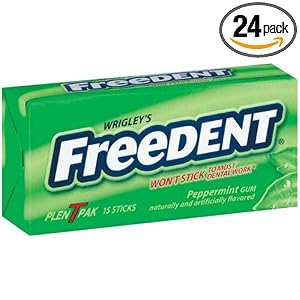 Freedent Peppermint Gum, 15-Stick Plen-T-Paks (Pack of 24) by Freedent