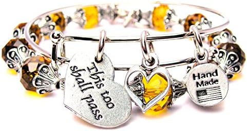 This Too Shall Pass Yellow Crystal Beaded Bracelet Collection