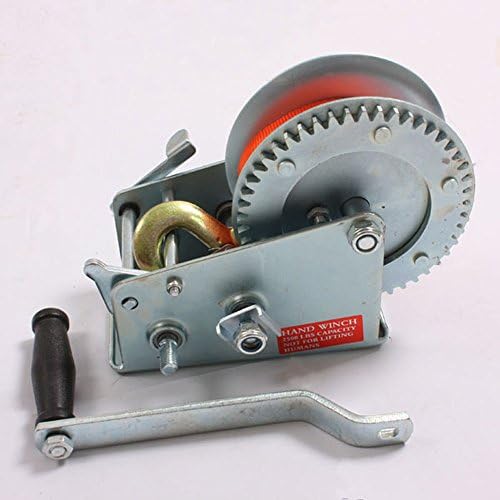 Hand Winch 2500lb Hand Crank Strap Gear Winch ATV Boat Trailer Heavy Duty