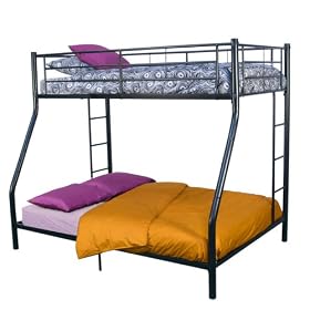 Twin over Full Metal Bunk Bed - Black