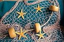 6 X 9 Ft Fishing Net, Fish Netting, Floats, Starfish, Rope, Nautical Decor, Fish Net