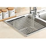 Roll-up Dish Drying Rack Stainless Steel Roll-up Over Sink Rack - 15.8"x9.4"