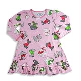 Sara's Prints - Girls Long Sleeve Nightgown, Pink, Red