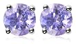 14k White Gold Round 4mm Tanzanite Stud Earrings