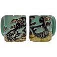 Set Of Two (2) MARA STONEWARE COLLECTION - 16 Oz. Coffee/Tea Cup Collectible Dinner Mugs - Mermaid Ocean Design