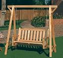 Weatherproof Wood Home Patio Garden Decor Bench Swing