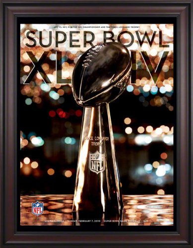 Framed Canvas 36 x 48 Super Bowl XLIV Program Print | Details: 2010, Saints vs Colts