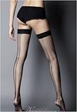 Black Seamed Fishnet Holdup Stockings