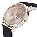 Vogue Elegant World Map Pattern Bracelet Wrist Watches Women Casual PU Leather Black