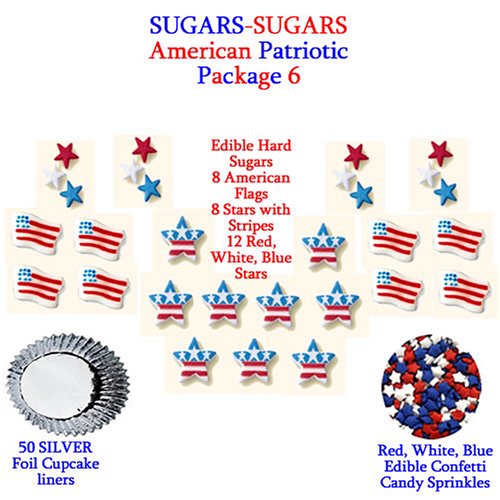 Patriotic Cakes Cupcakes - Sugars Pkg. 6 SAVE $2.37 by Lucks, Wilton