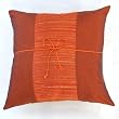 Handmade Deluxe Cushion Cover / Pillow Sham In Sienna Tones With Red Fusion Silky Filigree Detail