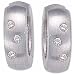 0.12 Ct.T.W. Round Brilliant Cut Diamonds, Platinum. Diamond and Platinum Hoop Earrings