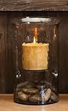 12 Glass Cyclinder Candle Brown Plate