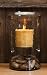 12" Glass Cyclinder Candle Holder with Antique Brown Plate