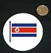 3" button / pin printed with korean, korea, flag, north