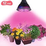 Juzihao 12W LED植物育成用ライト 12個LEDランプつき E27の口金 家庭菜園や室内栽培が可能のプラントライト