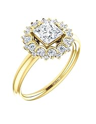 14K Yellow Gold Princess Cut Diamond Flower Inspired Ring -- LIFETIME WARRANTY