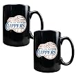 Los Angeles Clippers 2pc Black Ceramic Mug Set - Primary Logo NBA Basketball
