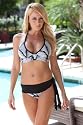 Oyster Shell: Piped Wrap Halter Top (All styles sold as separates; Top Only)