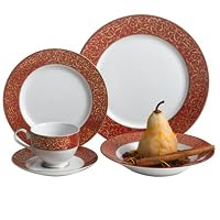 Mikasa Parchment Red 40-Piece Dinnerware Set