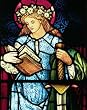 An original photograph of 'St Catherine of Alexandria' in stained glass by William Morris