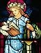 An original photograph of 'St Catherine of Alexandria' in stained glass by William Morris