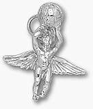 Basketball Angel Charm - Sterling Silver Jewelry