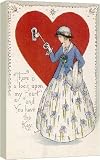 Review Media Storehouse  / VALENTINE CARD/LOCK andKEY - 16 Inch Canvas Print (40 cm) by Mary Evans