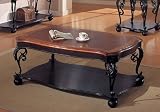 519TVFWAcEL. SL160  Ornate Leaf Design Two Toned Wood Coffee Cocktail Table