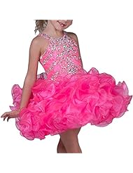 Girls Infant Lace  Tiered Organza Pageant Dress/Mini Dress  With Ruffles