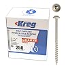 Kreg SML-C250 - 250 2 1/2-Inch Pocket Hole Screws No.8 Coarse, Washer Head, 250 Pack