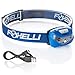 Foxelli USB Rechargeable Headlamp Flashlight - 160 Lumen, up to 30 Hours of Constant Light on a Single Charge, Super Bright White Led + Red Light, Compact, Easy to Use, Headlight for Camping & Running