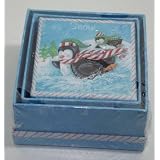 Set of Three Jewelry Boxes Decorated With Penguins