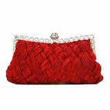 LadyGirl Knit-Style Prom & Party Evening Handbag With Crystals, Clutch Bag, Gift Ideas--Colors Various, Price/Piece