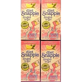 Diet Snapple Singles to Go Pink Lemonade (4 Sticks in each box) 4 BOXES