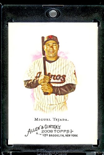 2008 Topps Allen and Ginter # 21 Miguel Tejada ( Houston Astros ) MLB Baseball Card in Protective Display Case!