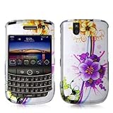 Purple Flower Chain Design Crystal Hard Skin Case Cover for Blackberry Bold ....