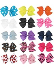 Art and Craft Supply: Ship From USA--30pc (15 Pairs) 3.5" Pinwheel DIY Bows for Sewing, Hair Clips, Scrapbooking. Colors Might Vary - Hip Girl Boutique LLC