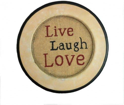 Rustic Burlap Covered Decorative Plate 11.5" (Live Laugh Love)