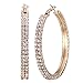 Zhenhui Gold-tone Rose Gold-tone Alloy Rhinestone Cubic Zirconia Hypoallergenic Pierced Huggie Hoop Earrings Mother's Day Gift