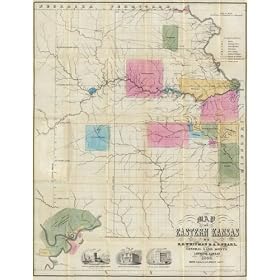 1856 EASTERN KANSAS SETTLER PIONEER & INDIAN RES MAP