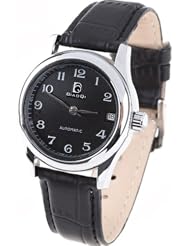 Womans Mechanical Watch Lady Wristwatch Timepiece Stem-winder with See-through Interior - Black SWWM1-67482