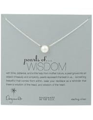 Dogeared "Pearls of . . . Wisdom" Sterling Silver 8mm Freshwater Pearl Necklace, 18"