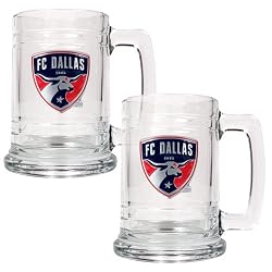 Dallas FC Soccer 2pc 15oz Glass Tankard Set - Primary Team Logo MAJOR-LEAGUE-SOCCER Soccer