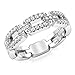 Metal Factory Sz 6 Sterling Silver Cubic Zirconia Chain Link CZ Band Ring