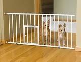 Mini Gate with Small Pet Door - White