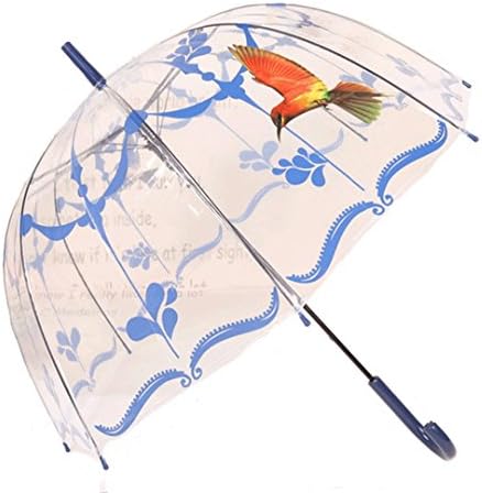 Xi Unisex All-weather Thickening POE Clear Dome Bubble Umbrella (1-Blue)