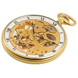 Aerowatch Mens 10210 Mechanical Roman Dial Skeletal Pocket Watch by Aerowatch