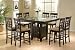 Coaster Hyde Counter Height Square Dining Table with Storage Base in Cappuccino